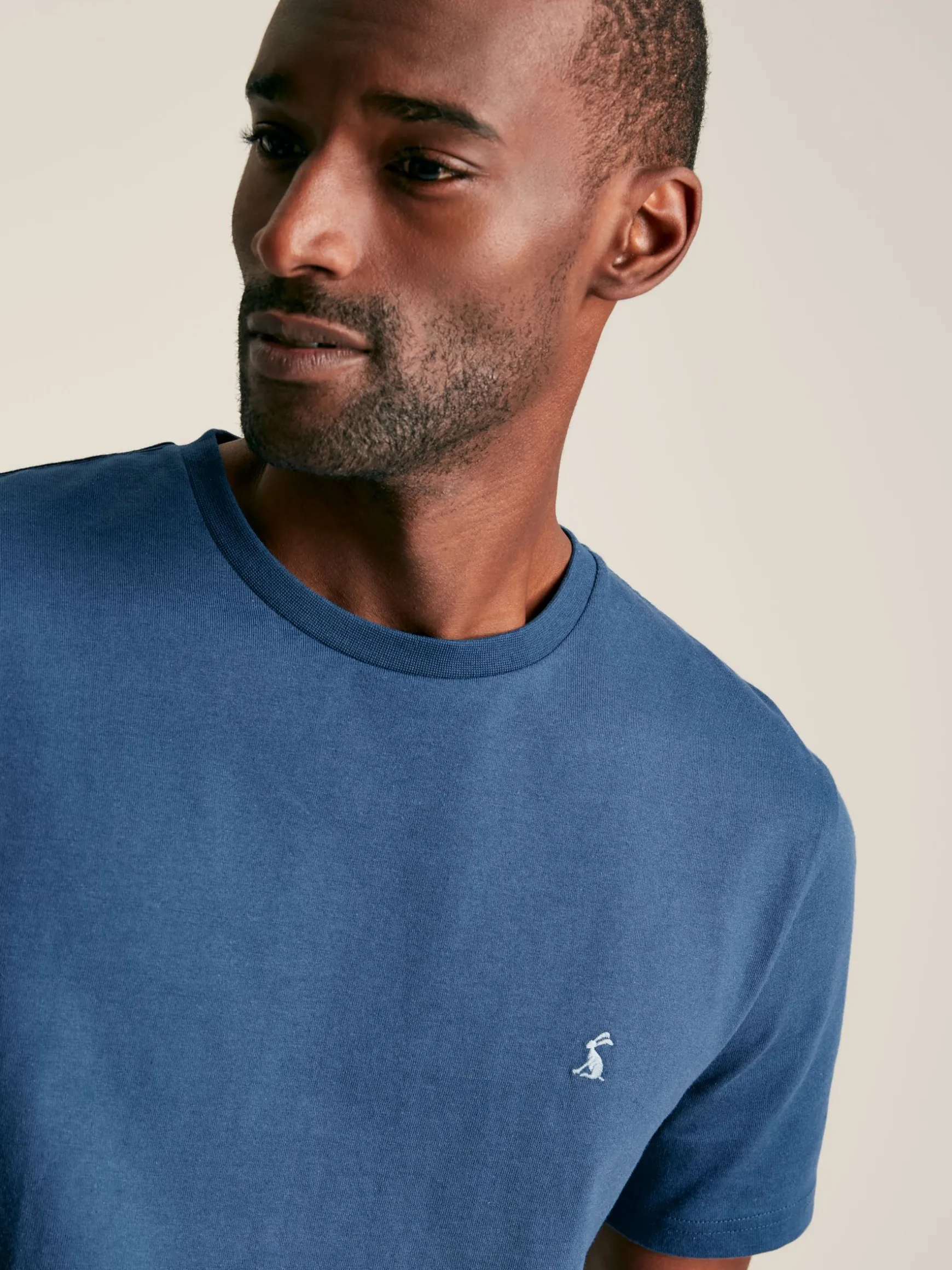 Denton Blue Plain Jersey Crew Neck T-Shirt