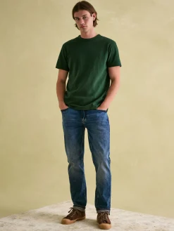 Denton Dark Green Heavyweight Jersey 100% Cotton Crew Neck T-Shirt