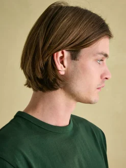 Denton Dark Green Heavyweight Jersey 100% Cotton Crew Neck T-Shirt