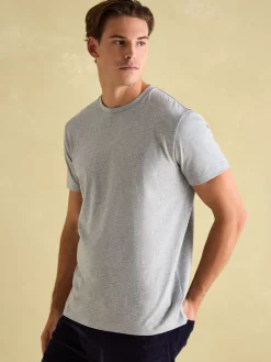 Denton Grey Lightweight Jersey 100% Cotton Crew Neck T-Shirt