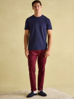 Denton Navy Blue Lightweight Jersey 100% Cotton Crew Neck T-Shirt