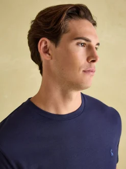 Denton Navy Blue Lightweight Jersey 100% Cotton Crew Neck T-Shirt