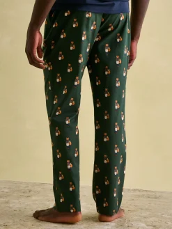 Dozer Green Cotton Pyjama Bottoms