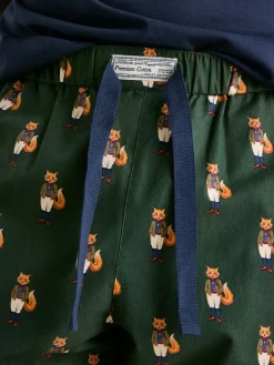 Dozer Green Cotton Pyjama Bottoms