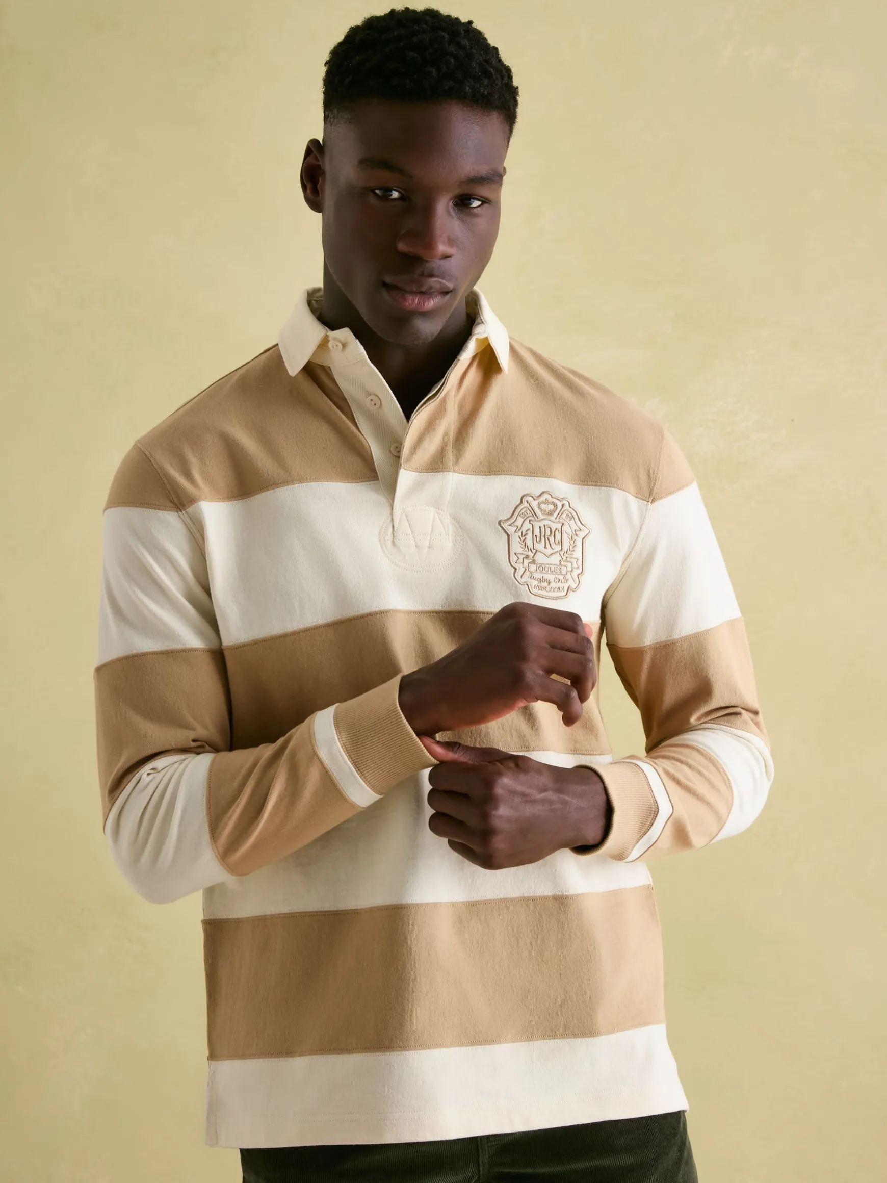 Edgeford Cream Embellished Cut And Sew Rugby Shirt