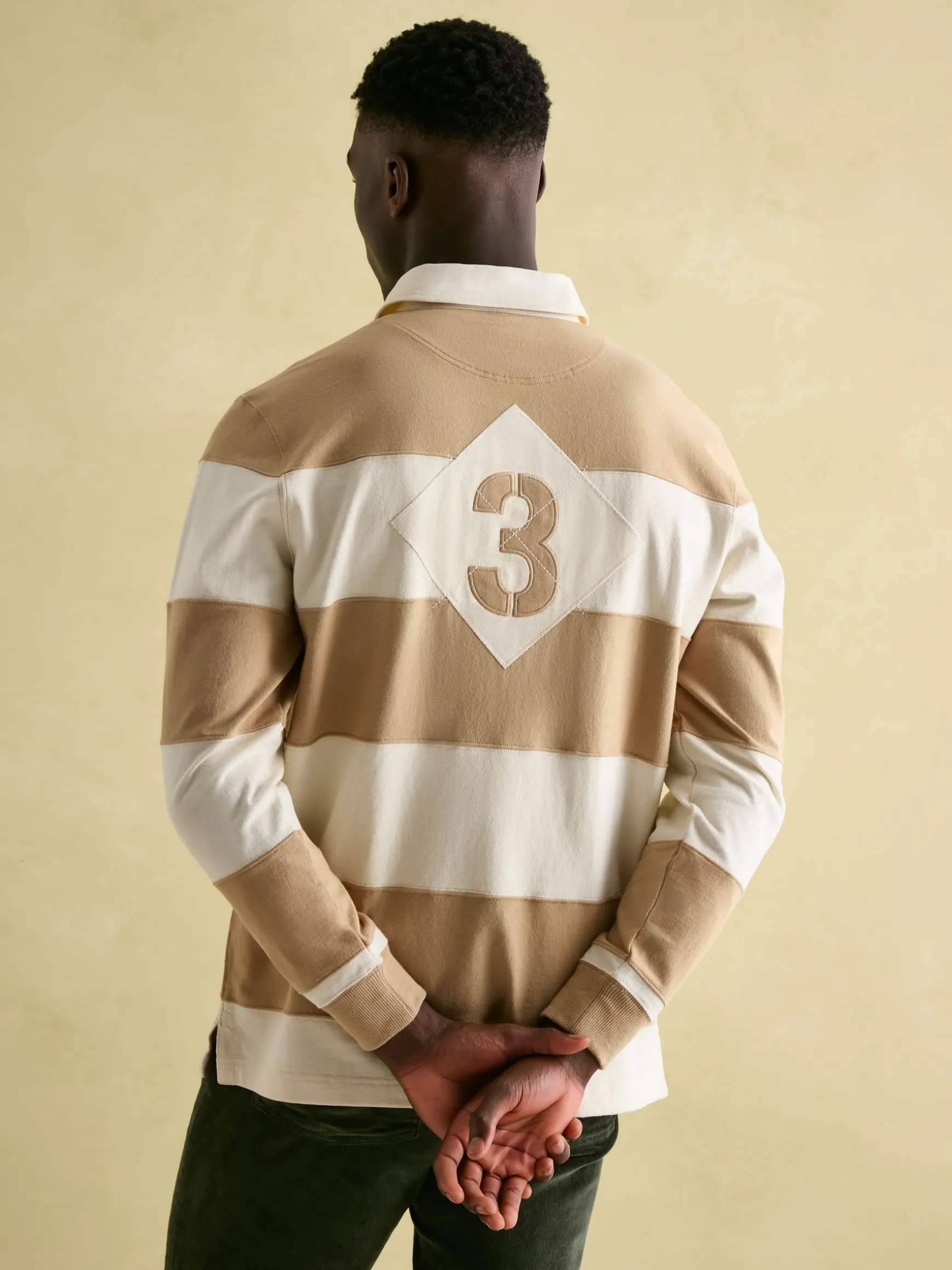 Edgeford Cream Embellished Cut And Sew Rugby Shirt