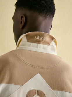 Edgeford Cream Embellished Cut And Sew Rugby Shirt