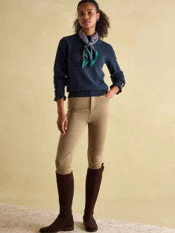 Edith Navy Frill Neck Jumper