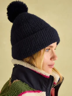 Effie Navy Knitted Bobble Hat