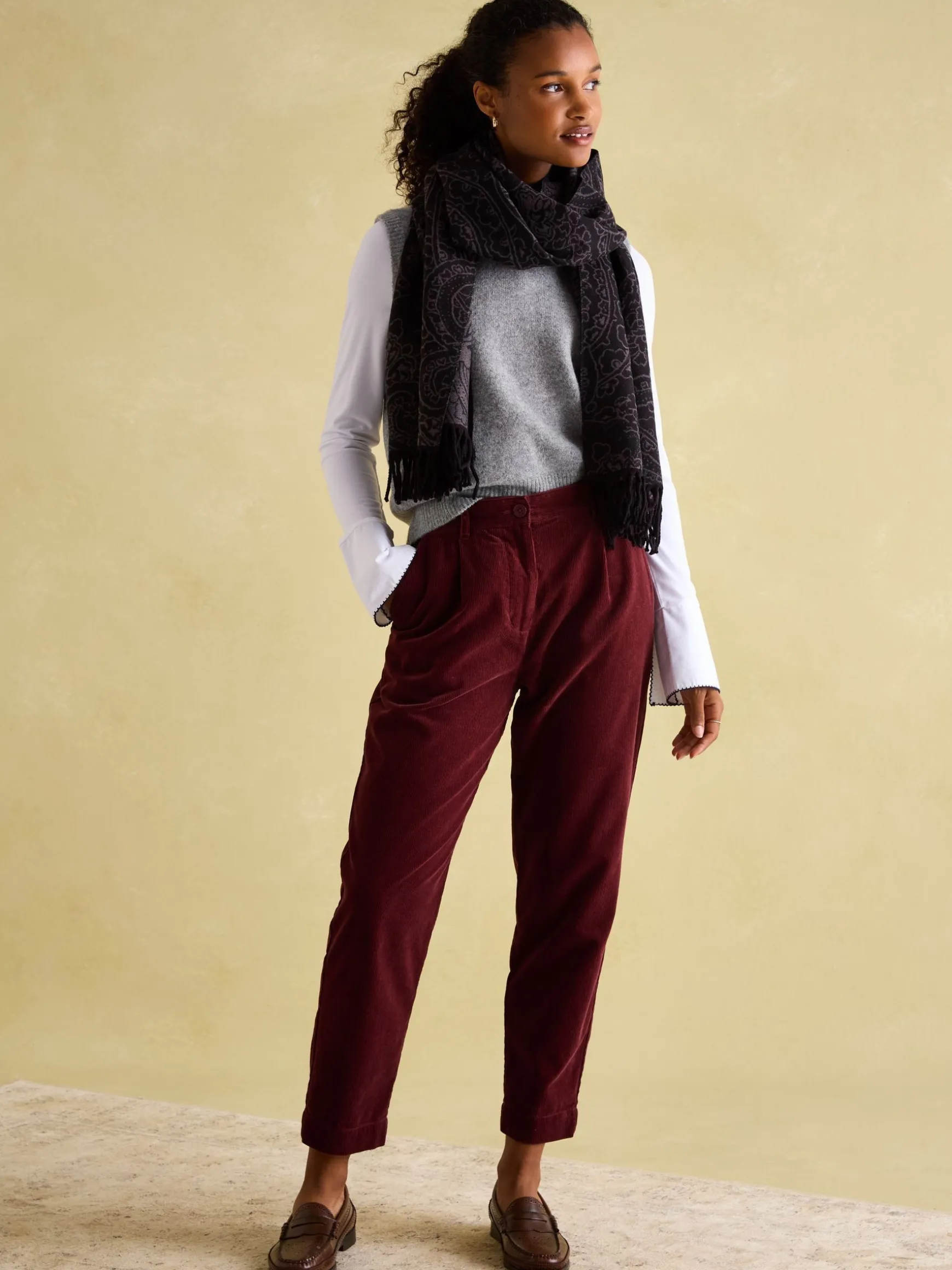 Elissa Black & Grey Double-Sided Jacquard Scarf