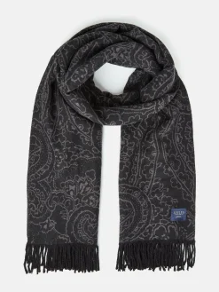 Elissa Black & Grey Double-Sided Jacquard Scarf