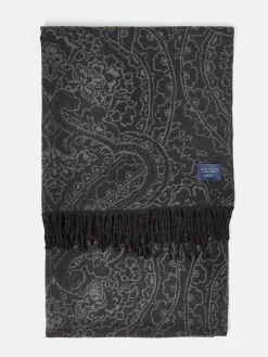 Elissa Black & Grey Double-Sided Jacquard Scarf