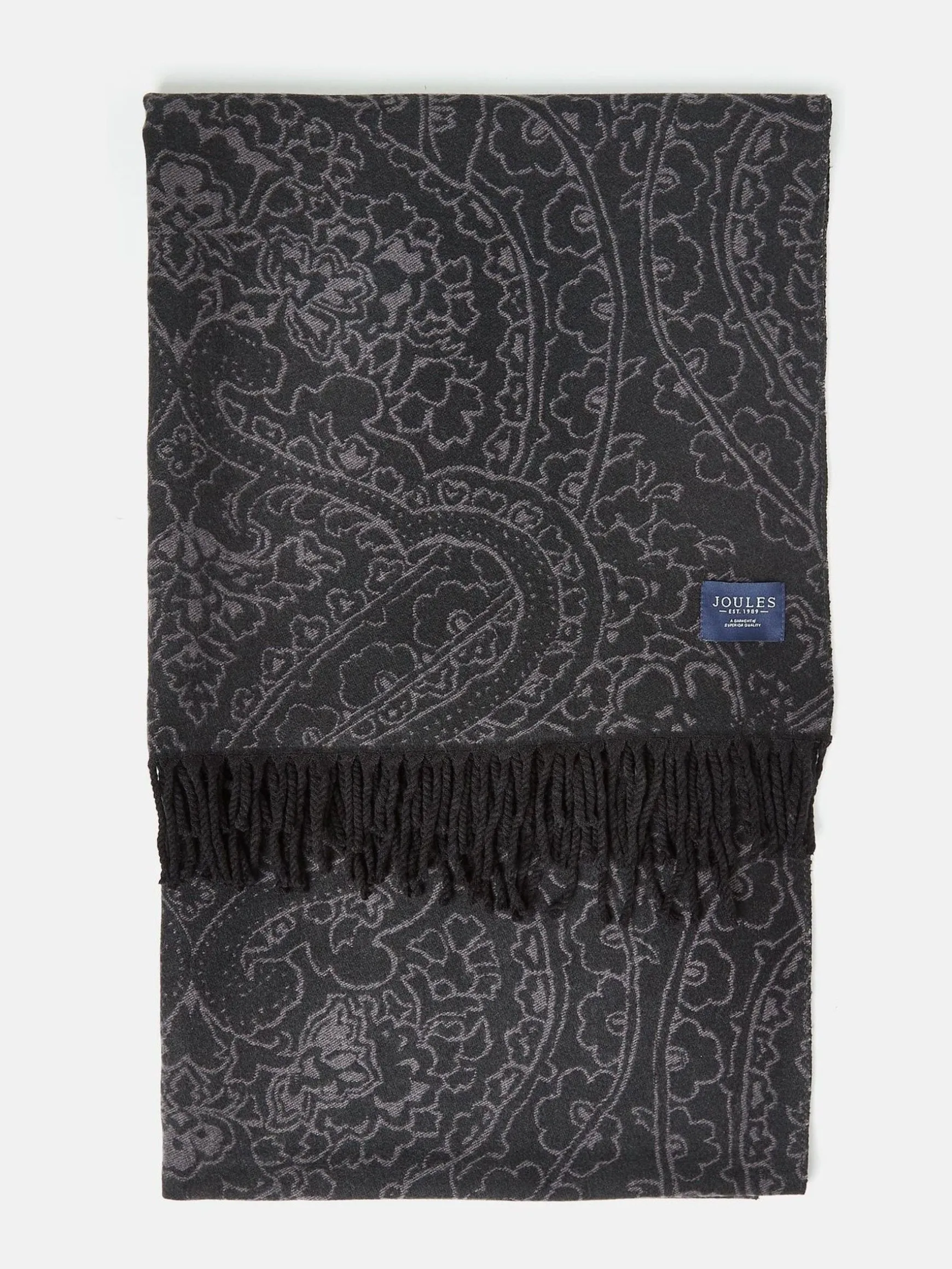Elissa Black & Grey Double-Sided Jacquard Scarf