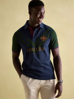 Embellished Green/Navy Classic Fit Polo Shirt
