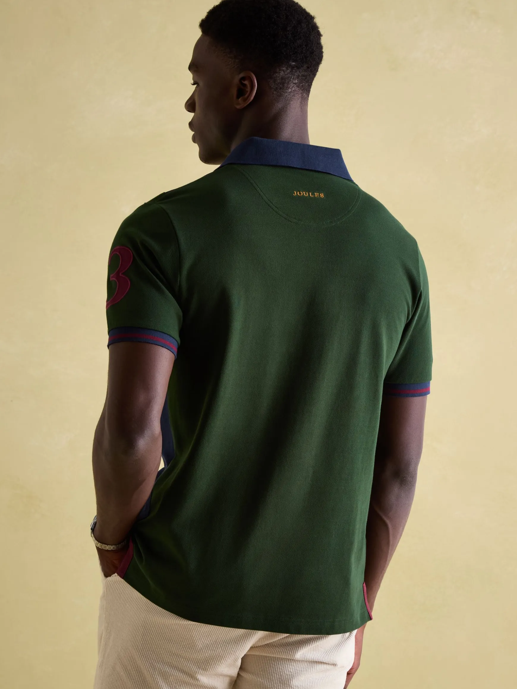 Embellished Green/Navy Classic Fit Polo Shirt