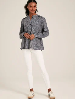 Emsley Blue Floral Long Sleeve Blouse