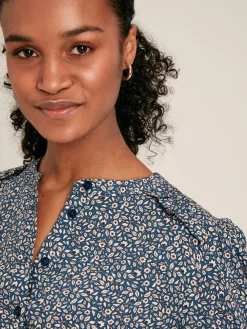 Emsley Blue Floral Long Sleeve Blouse