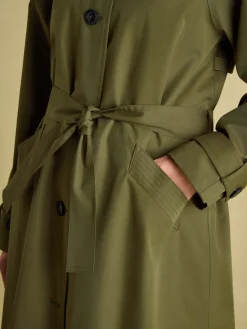 Epwell Green Waterproof Belted Trench Coat