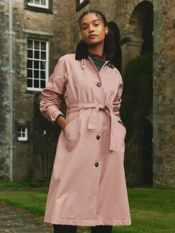 Epwell Pink Waterproof Belted Trench Coat