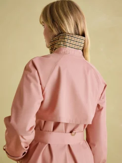 Epwell Pink Waterproof Belted Trench Coat