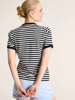 Erin Navy Blue Stripe Short Sleeve T-Shirt