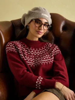 Eve Red Festive Fair Isle Jumper