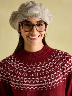 Eve Red Festive Fair Isle Jumper