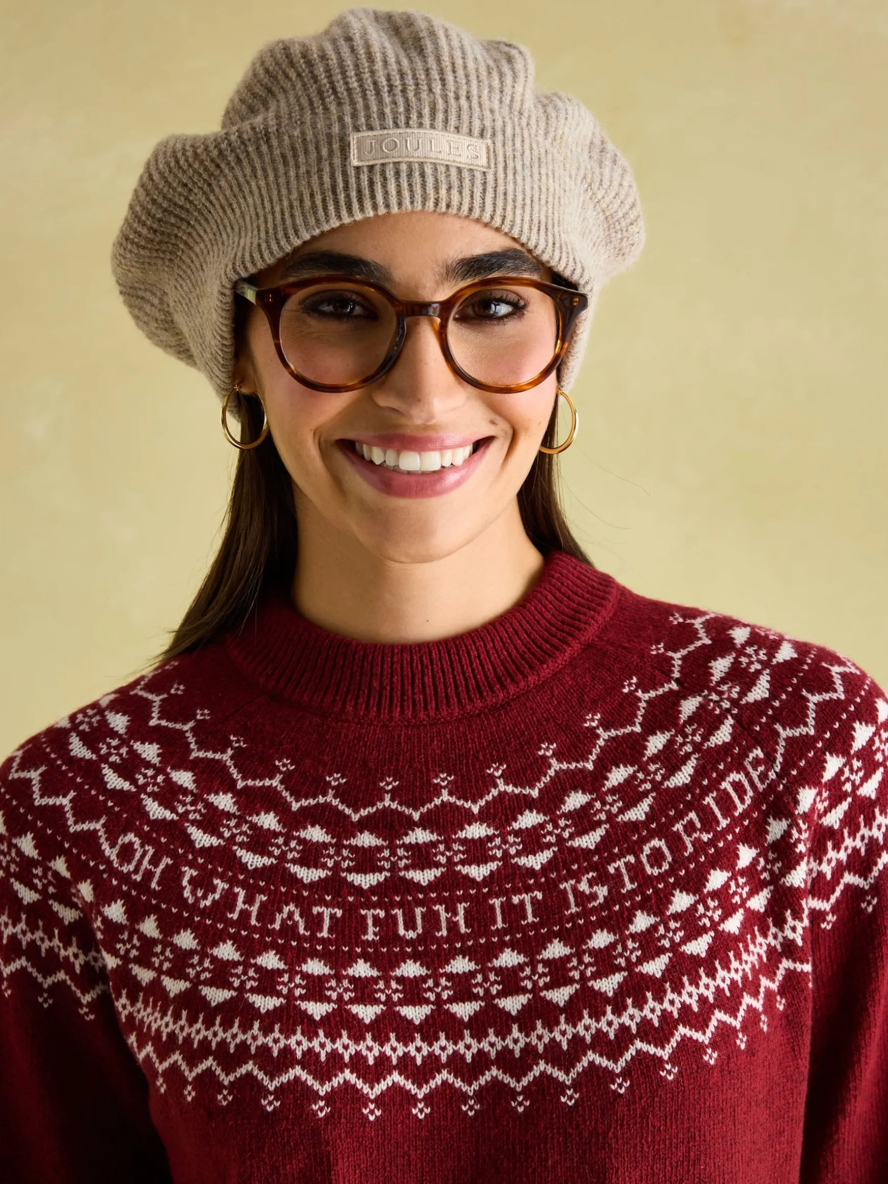 Eve Red Festive Fair Isle Jumper