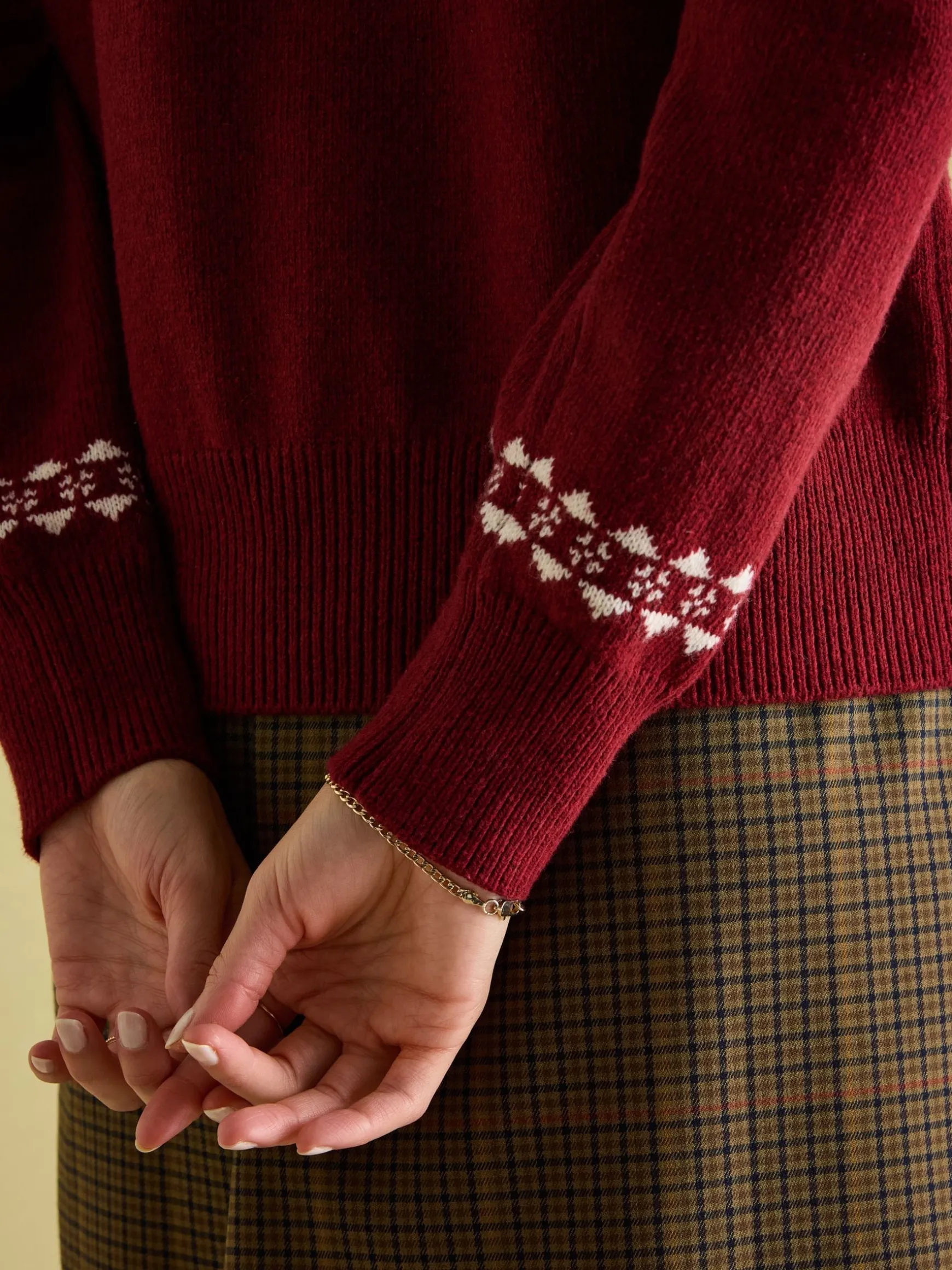 Eve Red Festive Fair Isle Jumper