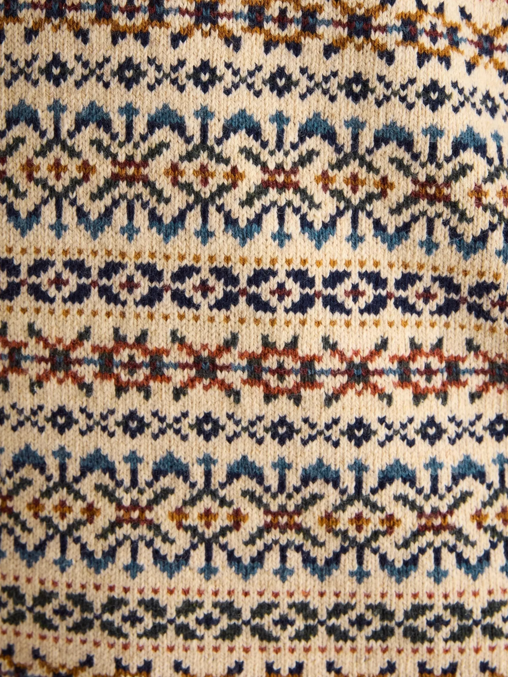 Fair Isle Cream Knitted Vest Contains Merino Wool
