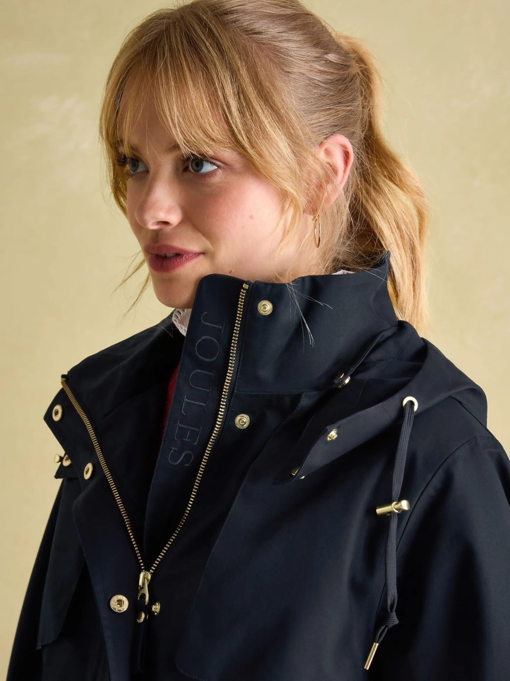 Fairford Navy Waterproof Raincoat with Hood