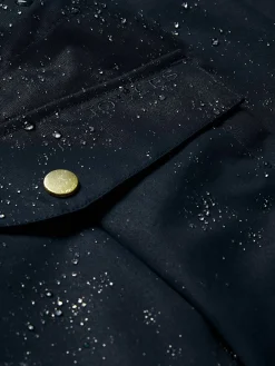 Fairford Navy Waterproof Raincoat with Hood