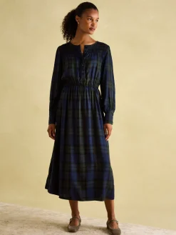 Felicity Blue Smocked Midi Dress