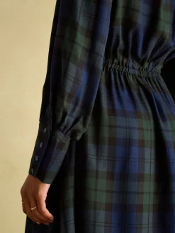 Felicity Blue Smocked Midi Dress