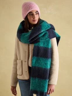 Fenella Blue/Green Oversized Blanket Scarf