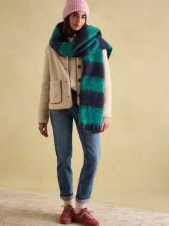 Fenella Blue/Green Oversized Blanket Scarf