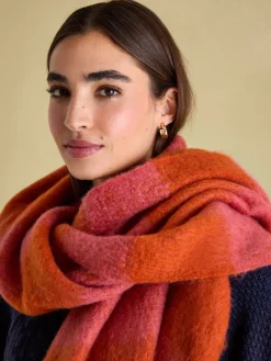 Fenella Orange/Pink Oversized Blanket Scarf