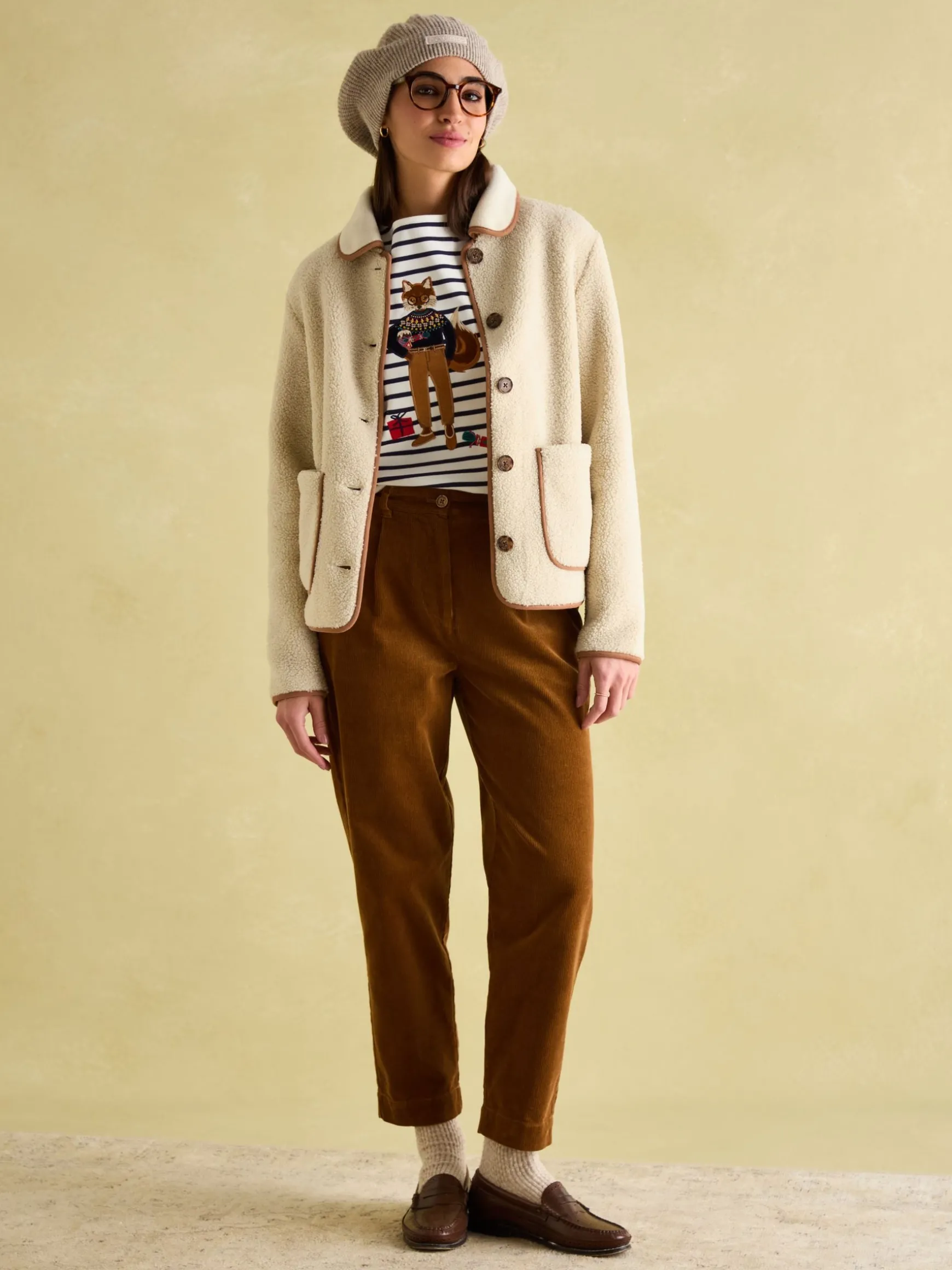 Festive Harbour Multi/White Boat Neck Breton Top