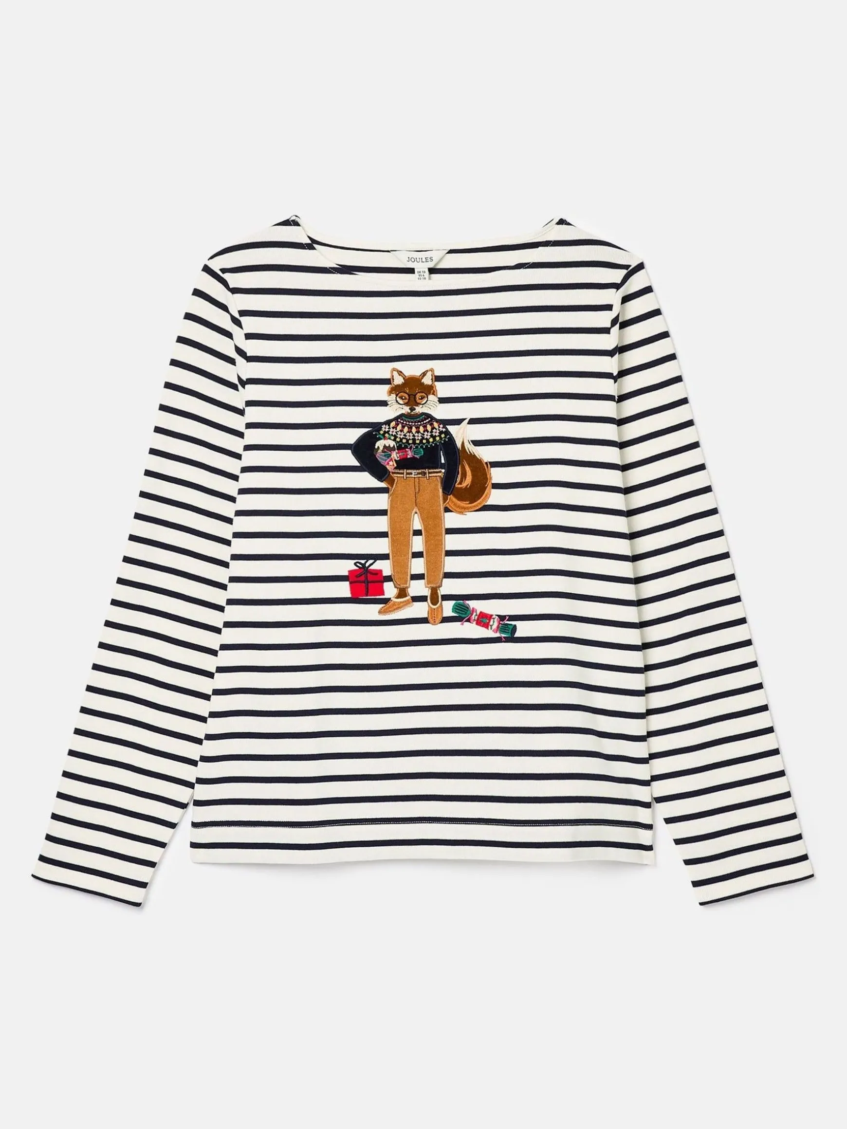 Festive Harbour Multi/White Boat Neck Breton Top