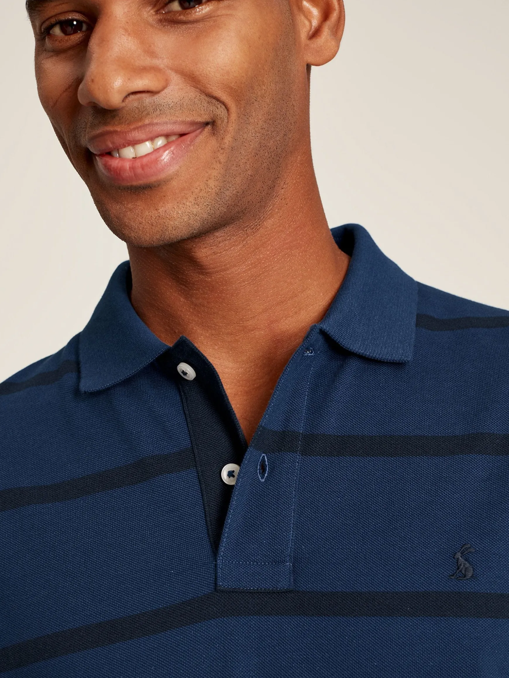 Filbert Blue Classic Fit Striped Polo Shirt