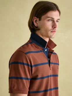 Filbert Brown & Navy Striped Polo Shirt