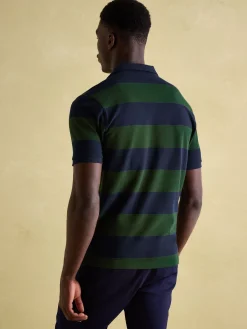 Filbert Green & Navy Striped Polo Shirt