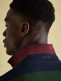 Filbert Green & Navy Striped Polo Shirt