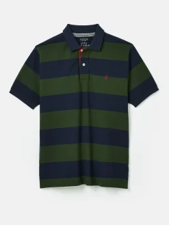 Filbert Green & Navy Striped Polo Shirt