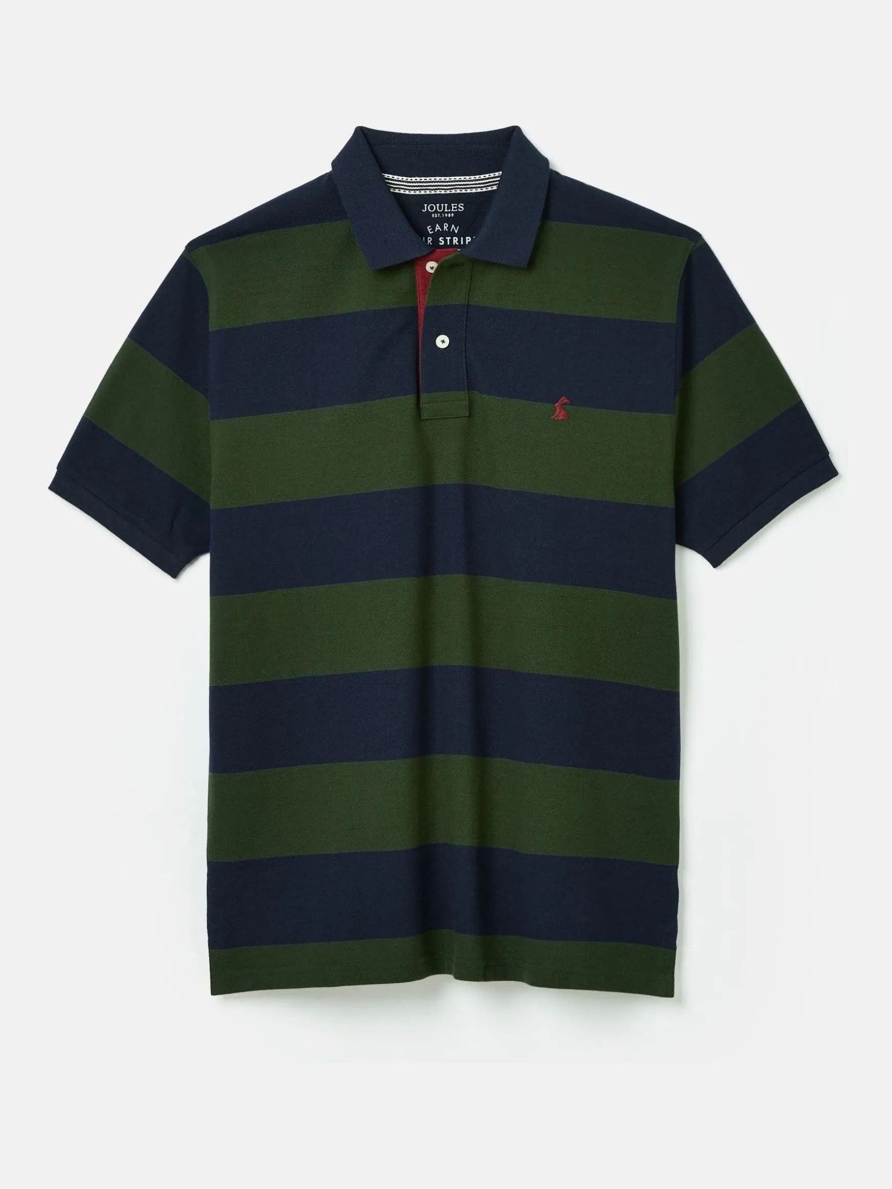 Filbert Green & Navy Striped Polo Shirt