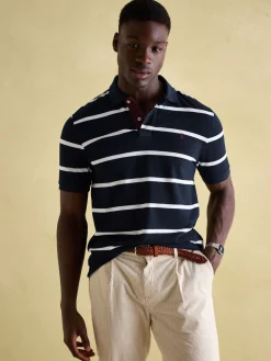 Filbert Navy & White Striped Polo Shirt