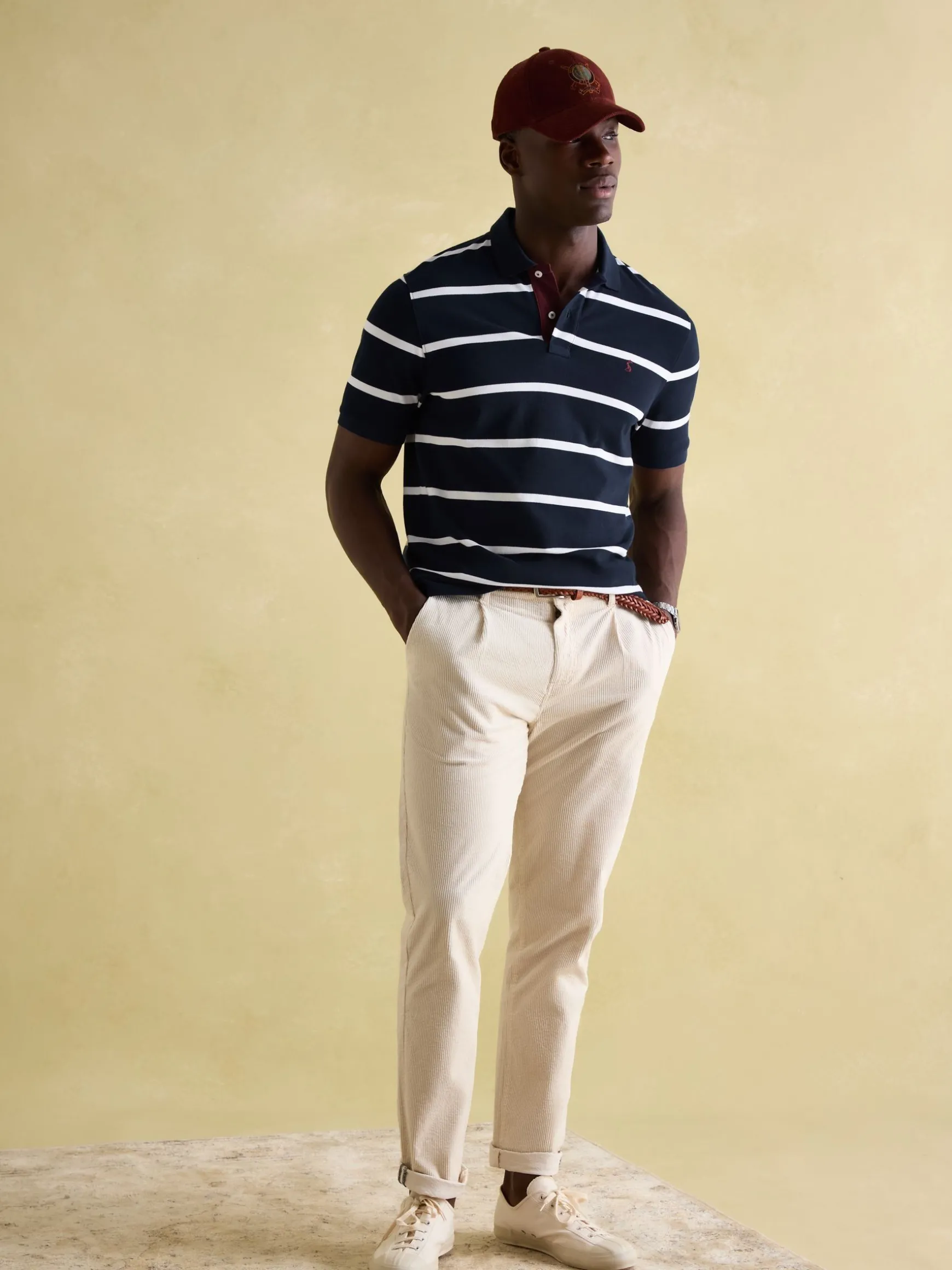 Filbert Navy & White Striped Polo Shirt
