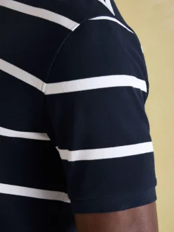 Filbert Navy & White Striped Polo Shirt