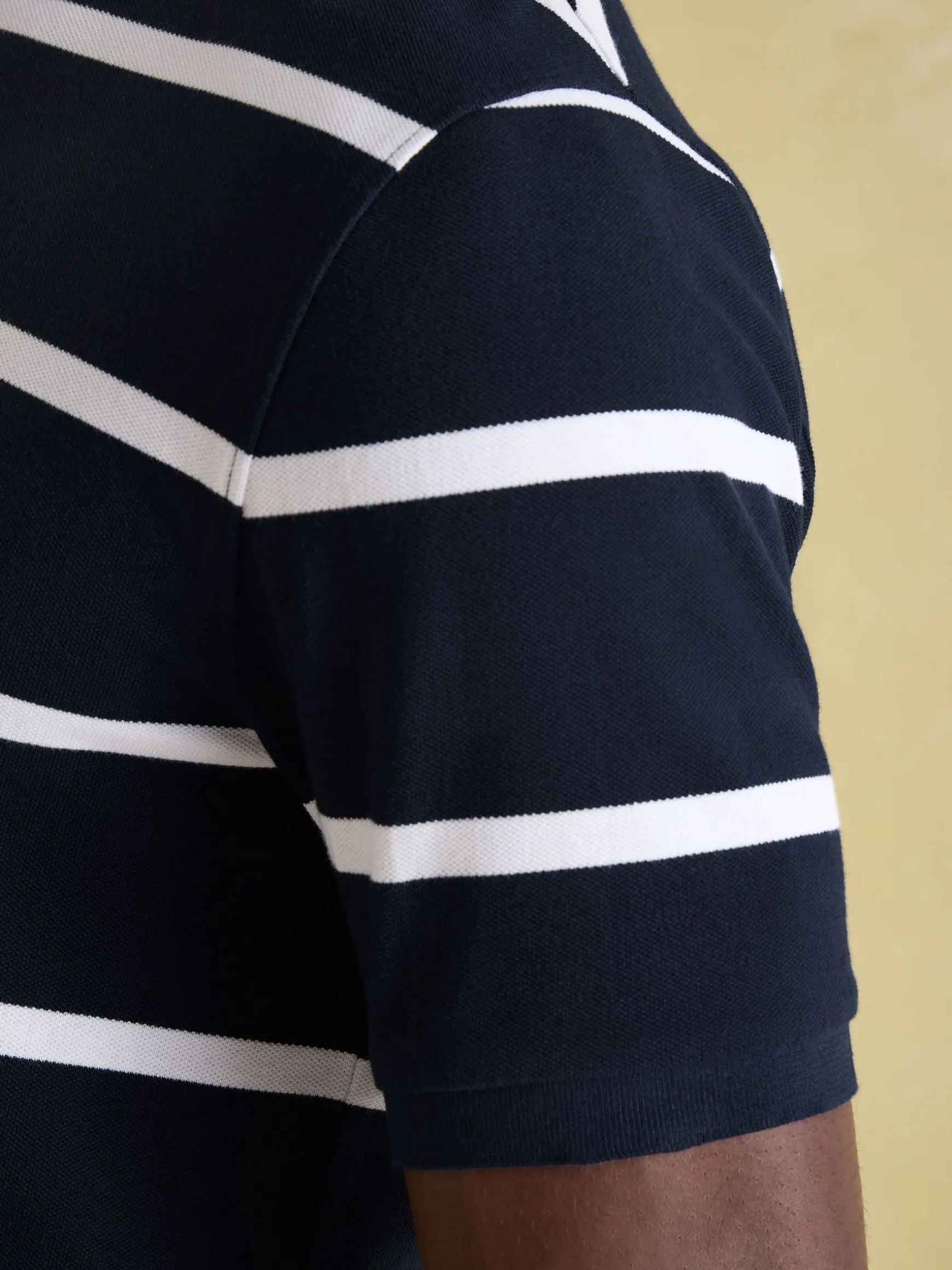 Filbert Navy & White Striped Polo Shirt