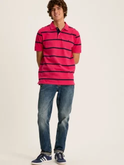 Filbert Pink & Navy Striped Polo Shirt